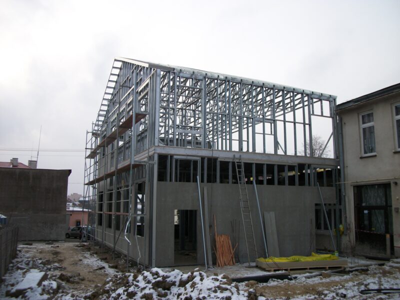 Prefabricated house building site