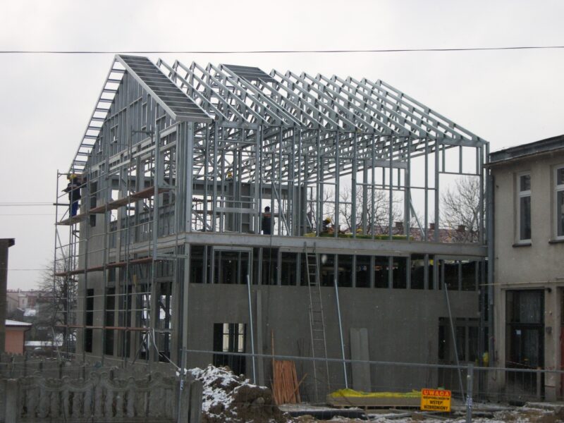 Steel frame of a prefabricated house