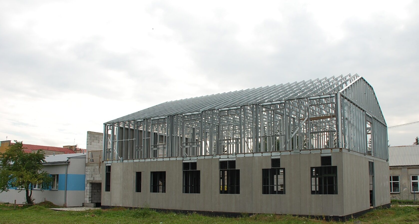 Fertighaus im Bau